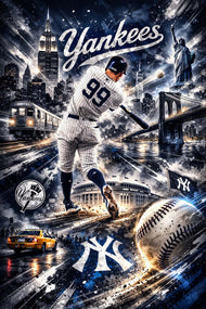 Aaron Judge New York Yankees MLB City Wall Art Poster | Portrait