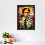 Dwight Schrute The Office Paint Splatter Wall Art Poster | Portrait