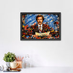 Ron Burgundy Anchorman Paint Splatter Wall Art Poster | Landscape
