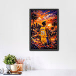 Kobe Bryant Los Angeles Lakers NBA Painting Style Wall Art Poster | Portrait