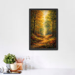 Nature Forest Scene Painted Style Wall Art Poster | Portrait