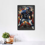 Lawrence Taylor New York Giants NFL Paint Splatter Wall Art Poster | Portrait