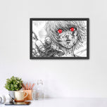 Kurapika Hunter x Hunter Scarlet Eyes Sketch Wall Art Poster | Landscape