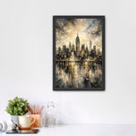 New York City Abstract Painted Style Wall Art Poster | Portrait