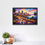 San Diego California Vibrant Painting Style Wall Art Poster | Landscape