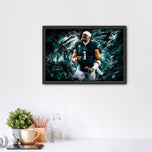 Jalen Hurts Philadelphia Eagles Skyline Wall Art Poster | Landscape