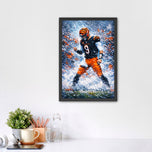 Joe Burrow Cincinnati Bengals NFL Snow Wall Art Poster | Portrait