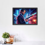 John Wick Futuristic Abstract Wall Art Poster | Landscape