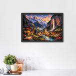 Swiss Alpine Village Wall Art Poster | Landscape