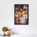 Jalen Brunson New York Knicks NBA Abstract Wall Art Poster | Portrait