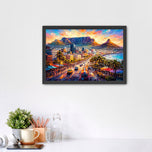 Cape Town Vibrant Coastal Skyline Wall Art Poster | Landscape