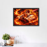 Rengoku Flame Breathing Demon Slayer Anime Wall Art Poster | Landscape
