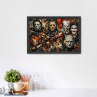 Horror Cinema Icons Collage Wall Art Poster | Landscape