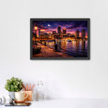 Boston Massachusetts Harbor Twilight Wall Art Poster | Landscape