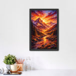 Mountain Nature Sunset Scene Wall Art Poster | Portrait