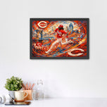 Elly De La Cruz Cincinnati Reds MLB City Wall Art Poster | Landscape