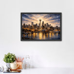 Seattle Washington City Skyline Wall Art Poster | Landscape