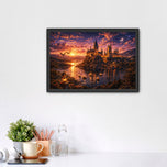Harry Potter Hogwarts Castle Sunset Wall Art Poster | Landscape