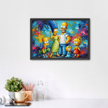 Simpsons Family Abstract Wall Art Poster | Landscape