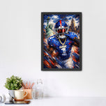 Malik Nabers NY Giants NFL Abstract Wall Art Poster | Portrait