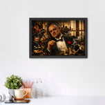The Godfather Vito Corleone Cinematic Abstract Wall Art Poster | Landscape