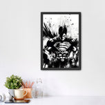 Superman Ink Style Wall Art Poster | Portrait