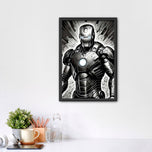 Iron Man Abstract Ink Style Wall Art Poster | Portrait
