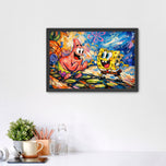 Spongebob x Patrick Painting Style Wall Art Poster | Landscape