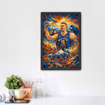 Nikola Jokic Denver Nuggets NBA Painting Style Wall Art Poster | Portrait