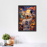 Derek Jeter New York Yankees NYC MLB Wall Art Poster | Portrait