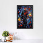 John Wick Cinematic Paint Splatter Wall Art Poster | Portrait