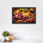 Omni Man x Mark Grayson Invincible Abstract Wall Art Poster | Landscape