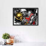 Michael Jordan Champion NBA Colored Ink Wall Art Poster | Landscape