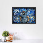 Amon-Ra St. Brown Detroit Lions NFL Wall Art Poster | Landscape