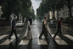 Horror Icons Crossing Abbey Road Wall Art Poster | Landscape