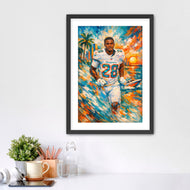 South Beach Speed - De’Von Achane NFL Miami Dolphins Wall Art