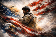 Defender of Freedom - Chris Kyle American Sniper Abstract Landscape Wall Art