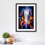 The Infinite City - Futuristic Neon Cityscape Abstract Wall Art