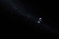 Lone Astronaut Adrift Beyond Infinity Wall Art Poster | Landscape