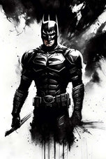 Shadow of Gotham - Dark Knight Inspired Batman Ink Wall Art