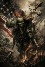 Desmond Doss Hacksaw Ridge Cinematic Wall Art Poster | Portrait