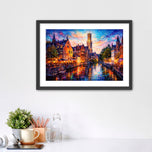 Canals of Light- Bruges Belgium Vibrant City Wall Art