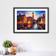 Canals of Light- Bruges Belgium Vibrant City Wall Art