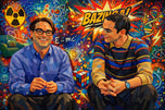 Quantum Minds of Pasadena – Sheldon & Leonard Big Bang Theory Abstract Wall Art