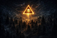Bill Cipher Gravity Falls Forest Wall Art Poster | Landscape