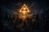 Bill Cipher Gravity Falls Forest Wall Art Poster | Landscape