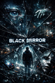 Through the Shattered Screen - Black Mirror Psychological Sci-Fi Series Inspired Art