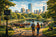 Boston Common Park Life Wall Art Poster | Landscape