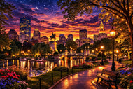 Boston Garden Serenity Wall Art Poster | Landscape