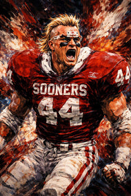 Fear the Boz- Brian Bosworth Oklahoma Sooners Iconic College Football Art